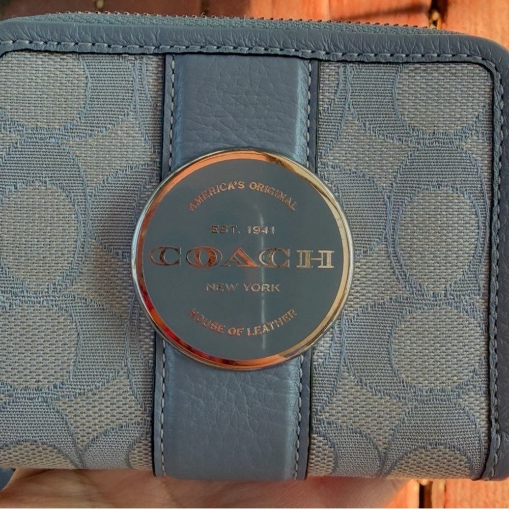 Coach Light Blue Signature Wallet
